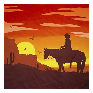 WYOMING TRADERS Southwest Sunset Regular Silk Scarf (SWSC)