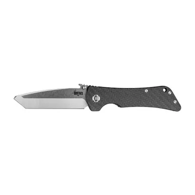 Zac Brown's Southern Grind Bad Monkey, Folding Knife, 4" Drop Point, Black Carbone Fiber Handle, 14C-28N Stainless Steel, Satin Blade, Silver SG02050008